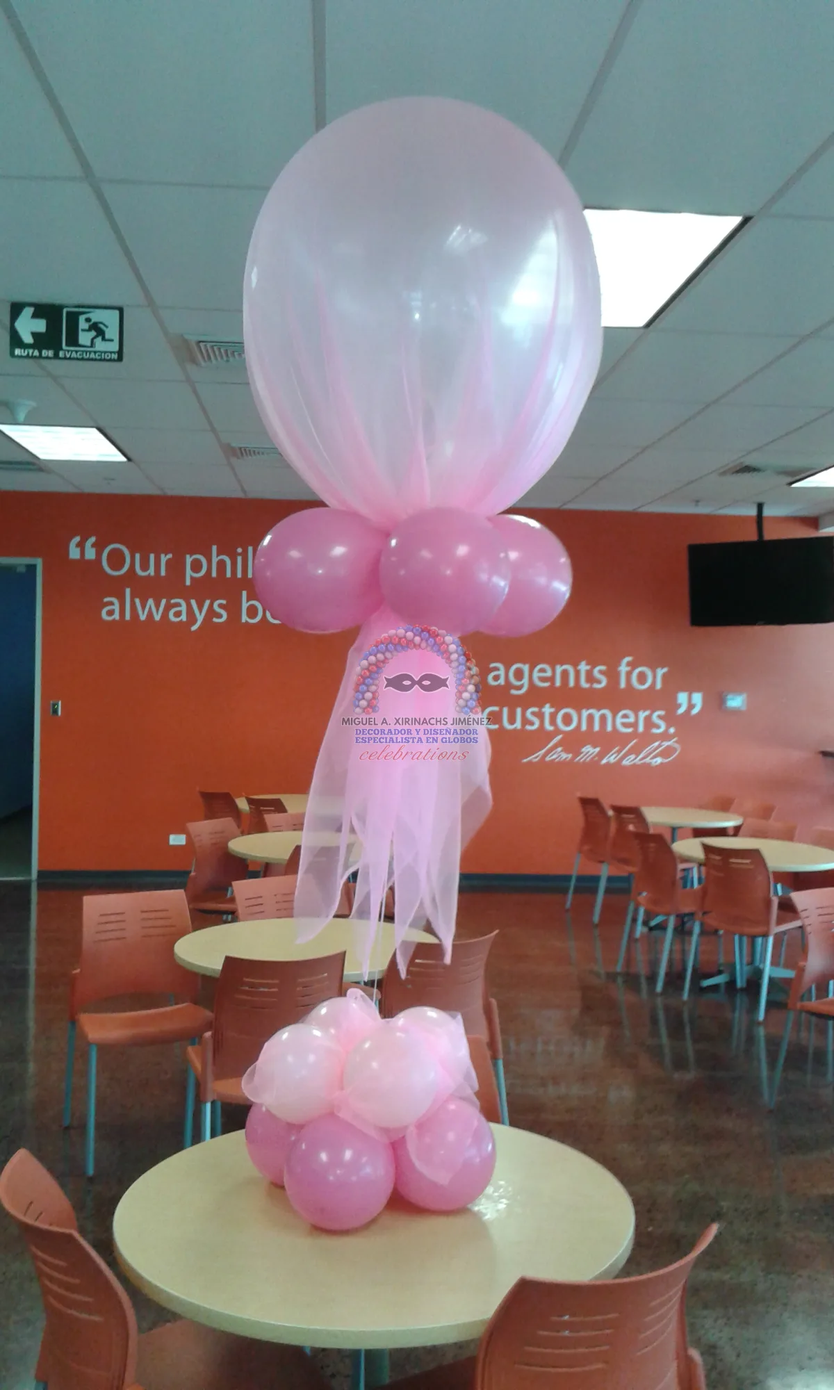 Inflado de globos con aire y helio